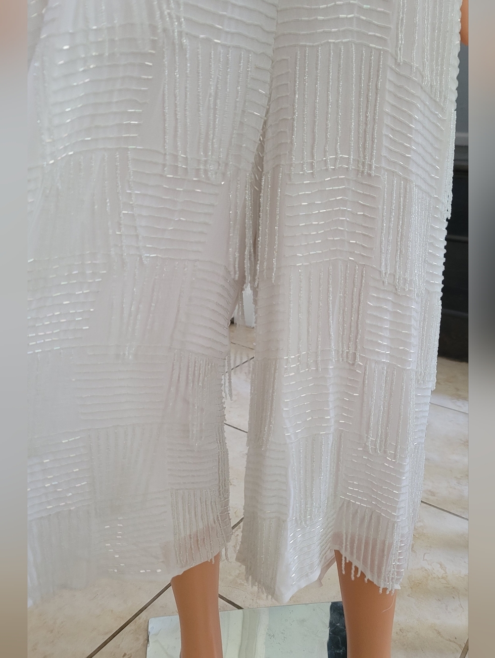 ASOS White jumpsuit with white beads - Picture 6 of 8